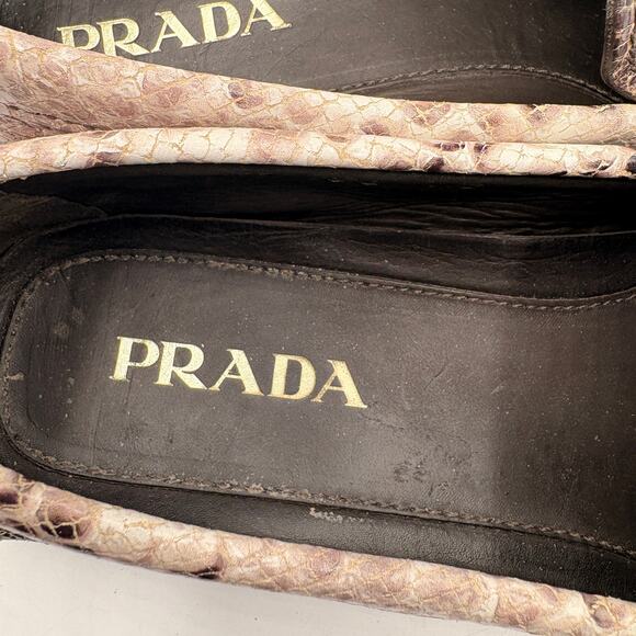 PRADA Driving Moccasin Penny Loafers Snakeskin Python Leather Sz 9/US 10 $995 - Picture 9 of 13